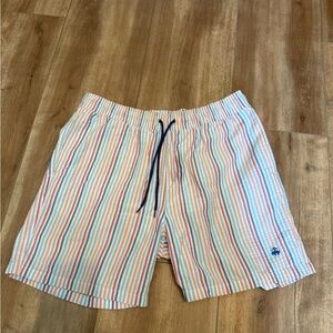 Brooks Brothers Red and Blue Swim Trunks with Elastic Waistband